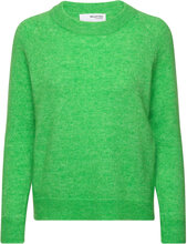 Slflulu Ls Knit O-Neck B Noos Tops Knitwear Jumpers Green Selected Femme