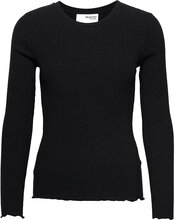 Slfanna Ls Crew Neck Tee S Noos Tops T-shirts & Tops Long-sleeved Black Selected Femme