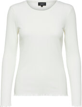 Slfanna Ls Crew Neck Tee S Noos Tops T-shirts & Tops Long-sleeved White Selected Femme