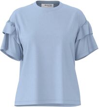 Slfrylie Ss Florence Tee M Noos Tops T-shirts & Tops Short-sleeved Blue Selected Femme