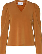 Slflora Ls V-Neck Sweat Top B T-shirts & Tops Long-sleeved Oransje Selected Femme*Betinget Tilbud
