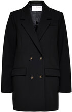 Slfmyla Ls Relaxed Blazer Blazers Double Breasted Blazers Svart Selected Femme*Betinget Tilbud