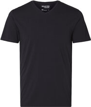 Slhnewpima Ss V-Neck Tee Noos Tops T-shirts Short-sleeved Black Selected Homme
