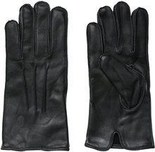 Slhzain Leather Gloves B Accessories Gloves Finger Gloves Svart Selected Homme*Betinget Tilbud