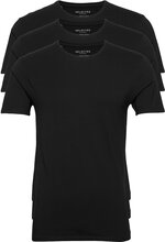 Slhnewpima Ss O-Neck Tee B 3 Pack T-shirts Short-sleeved Svart Selected Homme*Betinget Tilbud