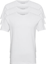 Slhnewpima Ss O-Neck Tee B 3 Pack T-shirts Short-sleeved Hvit Selected Homme*Betinget Tilbud