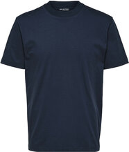 Slhrelaxcolman Ss O-Neck Tee Noos T-shirts Short-sleeved Marineblå Selected Homme*Betinget Tilbud
