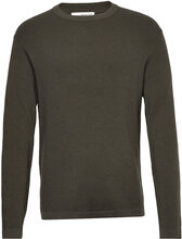 Slhrocks Ls Knit Crew Neck W Strikkegenser M. Rund Krage Kakigrønn Selected Homme*Betinget Tilbud