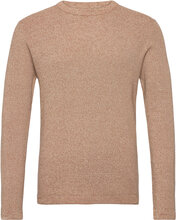 Slhrocks Ls Knit Crew Neck W Tops Knitwear Round Necks Brown Selected Homme