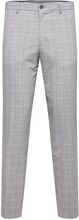 Slhslim-Liam Lt Grey Chk Trs Flex B Noos Bottoms Trousers Formal Grey Selected Homme