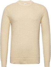Slhremy Ls Knit All Stu Crew Neck W Camp Tops Knitwear Round Necks Beige Selected Homme