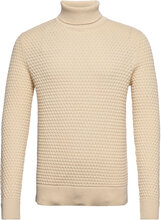 Slhremy Ls Knit All Stu Roll Neck W Camp Tops Knitwear Turtlenecks Cream Selected Homme
