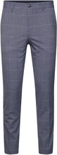 Slhslim-Liam Blue Check Trs Flex Bottoms Trousers Formal Blue Selected Homme