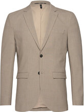 Slhslim-Liam Sand Check Blz Flex Noos Suits & Blazers Blazers Single Breasted Blazers Beige Selected Homme