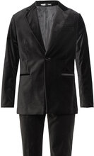 Slhslim-Hale Velvet Suit B Habit Black Selected Homme