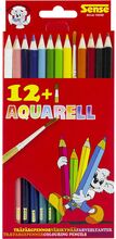 Akvarellfärgpennor 12-P+Pensel Toys Creativity Drawing & Crafts Drawing Coloured Pencils Multi/mønstret Sense*Betinget Tilbud