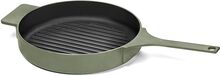 Grillpan Enamel Cast Iron Surface By Sergio Herman Home Kitchen Pots & Pans Frying Pans Green Serax