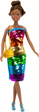 Steffi Love Regnbuekjole Deluxe Toys Dolls & Accessories Dolls Multi/mønstret Simba Toys*Betinget Tilbud