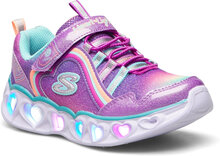 Girls Heart Lights - Rainbow Lux Låga Sneakers Purple Skechers