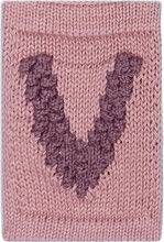 Knitted Letter V, Rose Home Kids Decor Decoration Accessories-details Pink Smallstuff