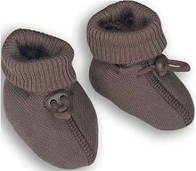 Booties Merino Wool, Rose Brown Shoes Baby Booties Brown Smallstuff