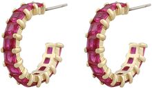 Rome Oval Ear Accessories Jewellery Earrings Hoops Pink SNÖ Of Sweden