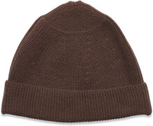 Co/Pe Knit Cap Accessories Headwear Beanies Brun SNOW PEAK*Betinget Tilbud
