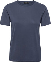 Slcolumbine Crew-Neck T-Shirt Ss Tops T-shirts & Tops Short-sleeved Navy Soaked In Luxury