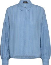 Slamanza Shirt Blouse Ls Tops Blouses Long-sleeved Blue Soaked In Luxury