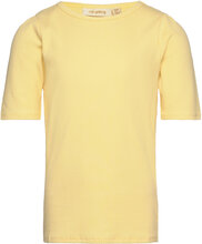 Sgbella Puff Wide Rib Ss Tee T-shirts Short-sleeved Gul Soft Gallery*Betinget Tilbud