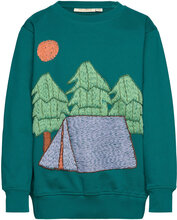 Sgbaptiste Camping Sweatshirt Tops Sweatshirts & Hoodies Sweatshirts Green Soft Gallery