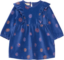 Sgbeleanor Velvet Flower Dress Dresses & Skirts Dresses Baby Dresses Long-sleeved Baby Dresses Blue Soft Gallery