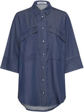 Srazalea Shirt Tops Shirts Long-sleeved Blue Soft Rebels