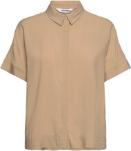 Srfreedom Ss Shirt Tops Shirts Short-sleeved Beige Soft Rebels