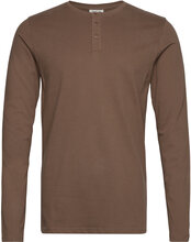 Sdvinton Tee Ls T-shirts Long-sleeved Brun Solid*Betinget Tilbud