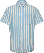 Sdfried Tops Shirts Short-sleeved Blue Solid