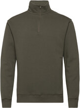 Ken Half Zip Sweatshirt Tops Sweatshirts & Hoodies Sweatshirts Khaki Green Soulland