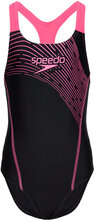 Girls Medley Logo Medalist Sport Swimsuits Black Speedo