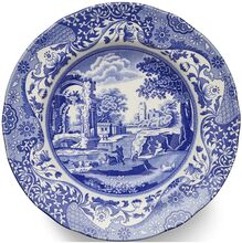 Blue Italian Soup Plate 4-Pack Home Tableware Plates Deep Plates Blue Spode