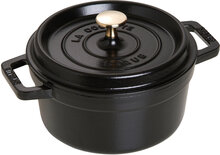 La Cocotte - Round Cast Iron Home Kitchen Pots & Pans Casserole Dishes Black STAUB