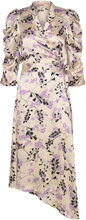 Hammered Printed Silk Midi Wrap Dre Dresses Wrap Dresses Multi/patterned Stella Nova