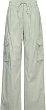 Fatuna, 1767 Poplin Stripes Bottoms Trousers Cargo Pants Green STINE GOYA