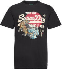 Tokyo Vl Graphic T Shirt Tops T-Kortærmet Skjorte Black Superdry