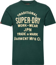 Workwear Flock Graphic T Shirt Tops T-Kortærmet Skjorte Green Superdry