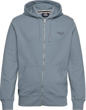 Essential Logo Zip Hoodie Ub Tops Sweatshirts & Hoodies Sweatshirts Blue Superdry