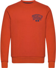 Athletic Script Flock Sweat Tops Sweatshirts & Hoodies Sweatshirts Orange Superdry