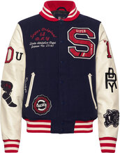 College Varsity Patched Bomber Outerwear Jackets Varsity Jackets Navy Superdry