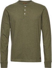 L/S Grandad Top T-shirts Long-sleeved Kakigrønn Superdry*Betinget Tilbud