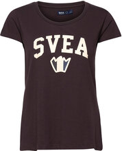 Jessica Tee T-shirts & Tops Short-sleeved Burgunder Svea*Betinget Tilbud