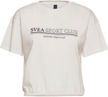 W. Elastic T-Shirt Tops T-shirts & Tops Short-sleeved Cream Svea